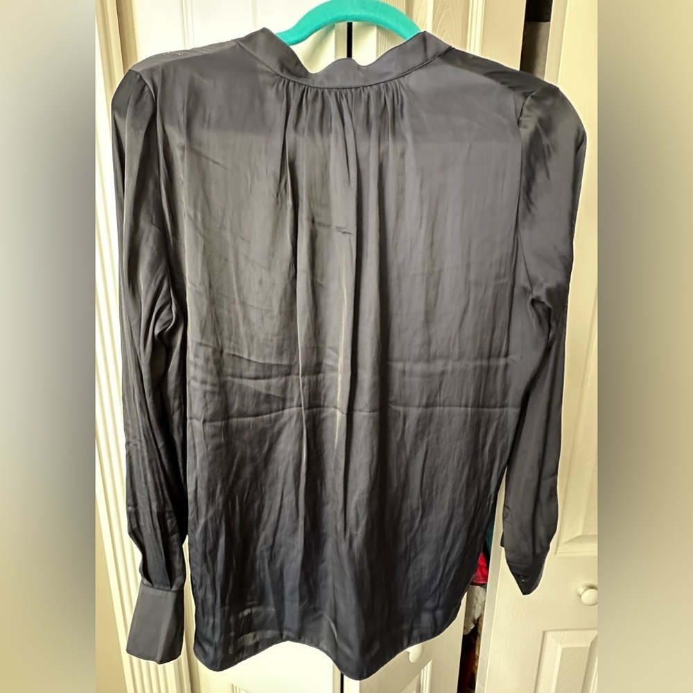 RARE ZADIG & VOLTAIRE NWT Tink Satin Tunic Blouse in Encre—S - Picture 11 of 14